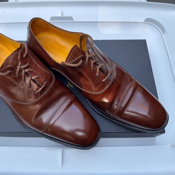 Undandy Custom Oxford Cap Toe Brown Dress Shoes Size 8.5 - Picture 1 of 6